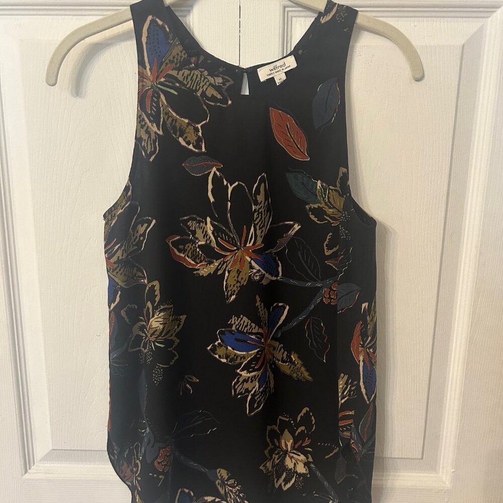 Aritzia Wilfred Sevres Blouse Sleeveless Floral Size XS